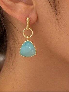 Elegant Gold and Blue Drop Earrings